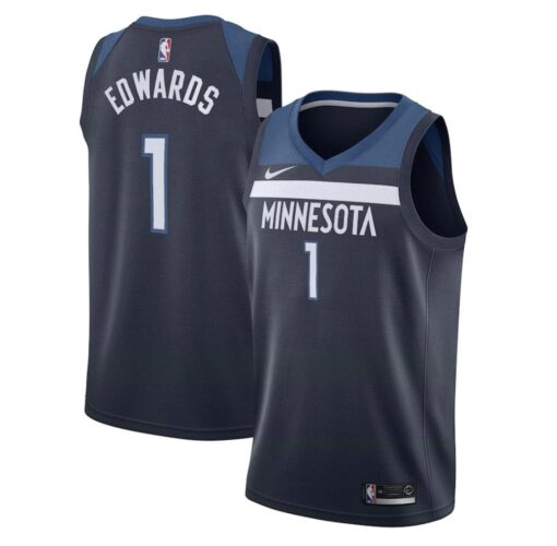 Minnesota Timberwolves Anthony Edwards Navy Icon Jersey