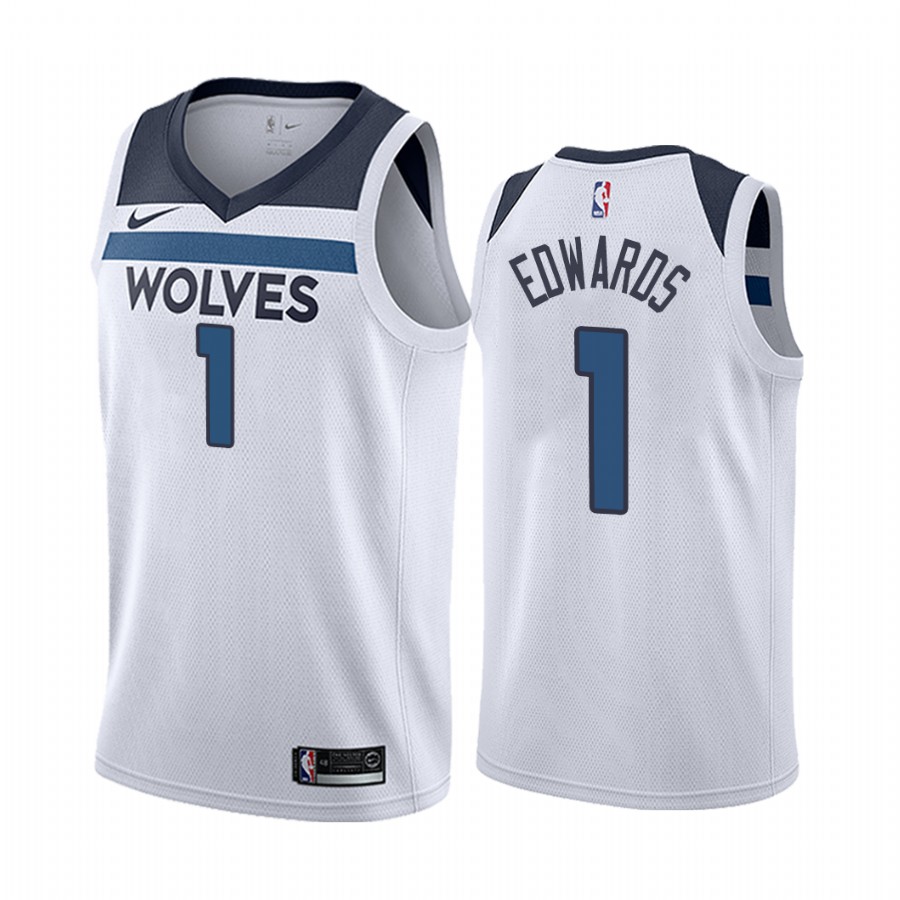 Minnesota Timberwolves Anthony Edwards White Association Jersey Minnesota Timberwolves Anthony Edwards White Association Jersey