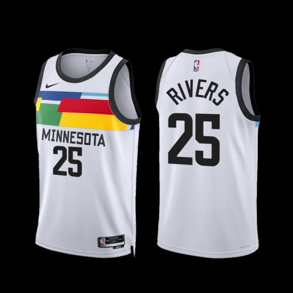 Minnesota Timberwolves Austin Rivers 2022-23 City Edition Jersey White Minnesota Timberwolves Austin Rivers 2022-23 City Edition Jersey White