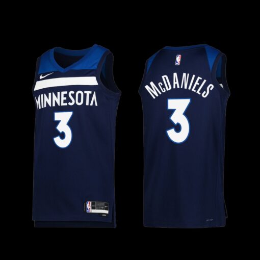 Minnesota Timberwolves Jaden McDaniels 2022-23 Icon Edition Jersey Navy