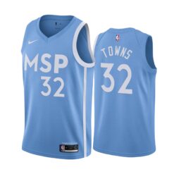 Minnesota Timberwolves Karl-Anthony Towns 2020 Blue City Jersey