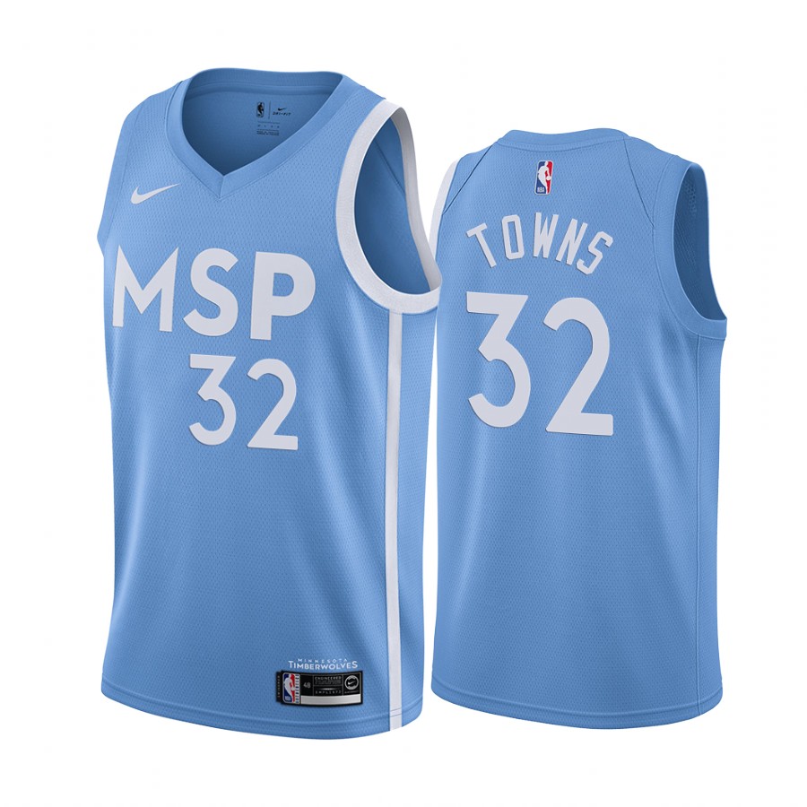 Minnesota Timberwolves Karl-Anthony Towns 2020 Blue City Jersey Minnesota Timberwolves Karl-Anthony Towns 2020 Blue City Jersey