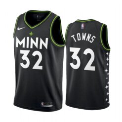 Minnesota Timberwolves Karl-Anthony Towns 2021 City Black Jersey