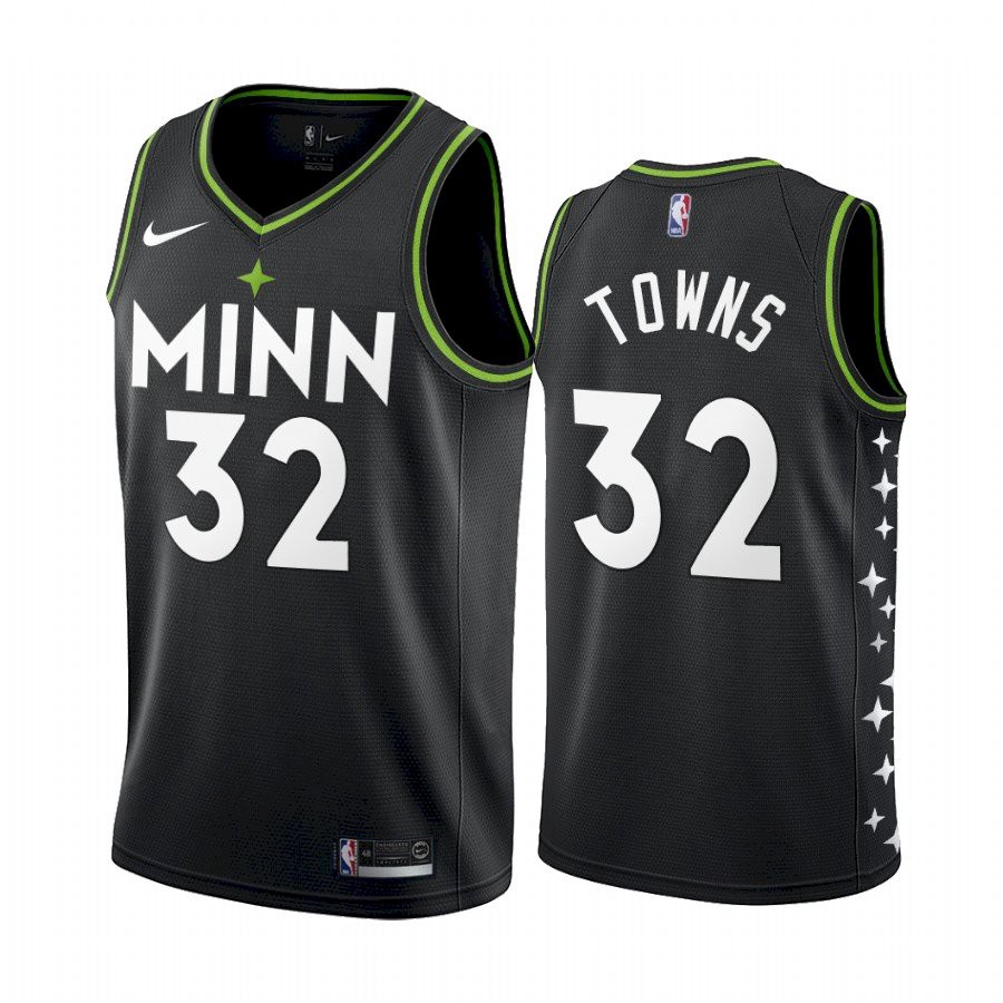 Minnesota Timberwolves Karl-Anthony Towns 2021 City Black Jersey Minnesota Timberwolves Karl-Anthony Towns 2021 City Black Jersey