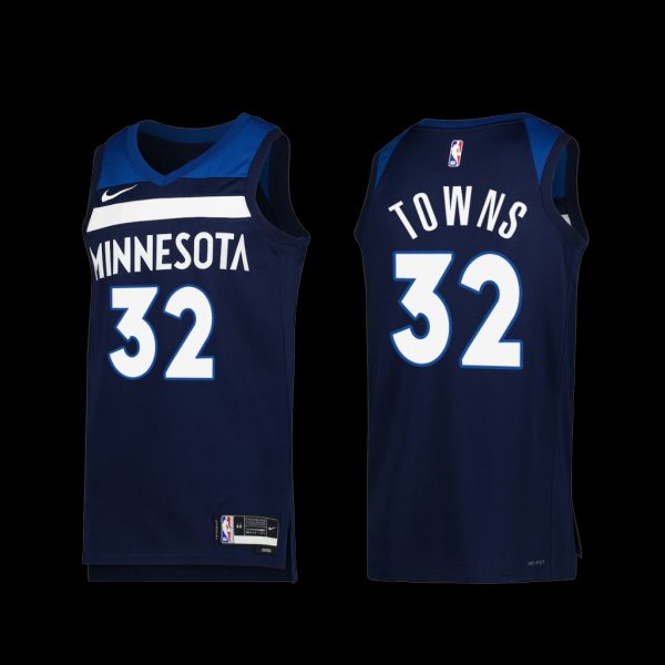 Minnesota Timberwolves Karl-Anthony Towns 2022-23 Icon Edition Jersey Navy Minnesota Timberwolves Karl-Anthony Towns 2022-23 Icon Edition Jersey Navy