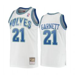 Minnesota Timberwolves Kevin Garnett White Throwback Jersey