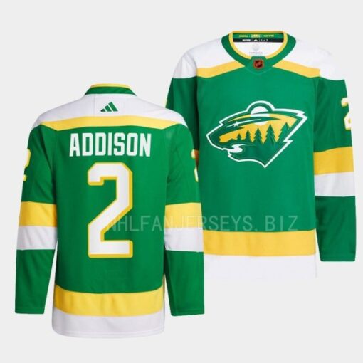 Minnesota Wild Calen Addison Reverse Green Jersey