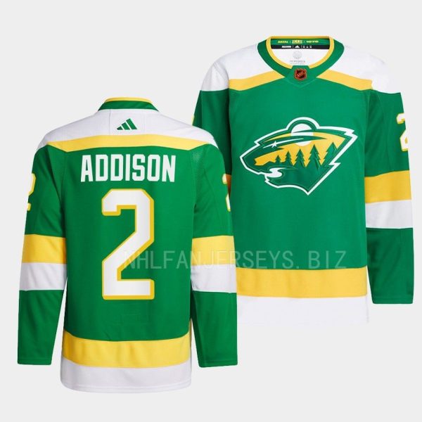 Minnesota Wild Calen Addison Reverse Green Jersey Minnesota Wild Calen Addison Reverse Green Jersey