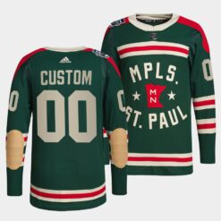 Minnesota Wild Custom Winter Classic Green Jersey