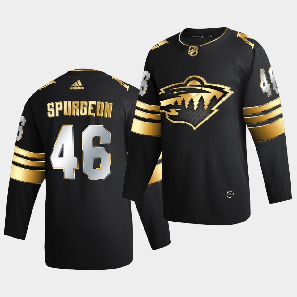 Minnesota Wild Jared Spurgeon Golden Edition Limited Black Jersey Minnesota Wild Jared Spurgeon Golden Edition Limited Black Jersey