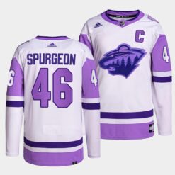 Minnesota Wild Jared Spurgeon HockeyFightsCancer White Jersey