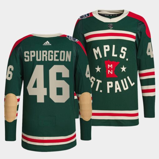 Minnesota Wild Jared Spurgeon Winter Classic Green Jersey