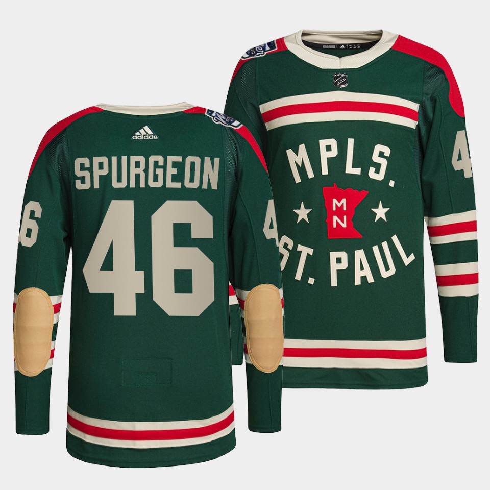 Minnesota Wild Jared Spurgeon Winter Classic Green Jersey Minnesota Wild Jared Spurgeon Winter Classic Green Jersey