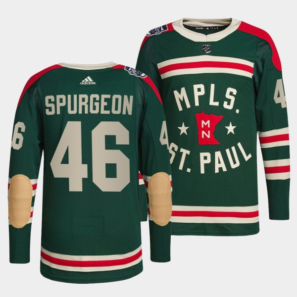 Minnesota Wild Jared Spurgeon Winter Classic Green Jersey Minnesota Wild Jared Spurgeon Winter Classic Green Jersey