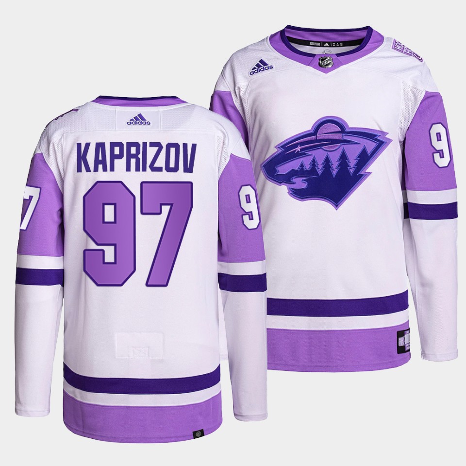 Minnesota Wild Kirill Kaprizov HockeyFightsCancer White Jersey Minnesota Wild Kirill Kaprizov HockeyFightsCancer White Jersey