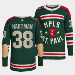 Minnesota Wild Ryan Hartman Winter Classic Green Jersey