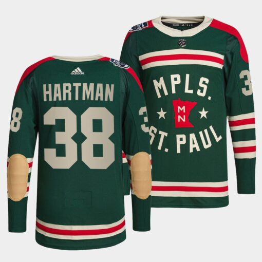 Minnesota Wild Ryan Hartman Winter Classic Green Jersey