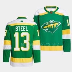 Minnesota Wild Sam Steel Reverse Green Jersey