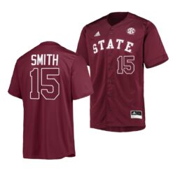 Mississippi State Bulldogs Cade Smith College Baseball Maroon Jersey