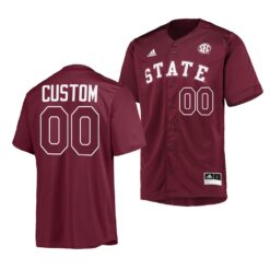 Mississippi State Bulldogs Custom College Baseball Maroon Jersey