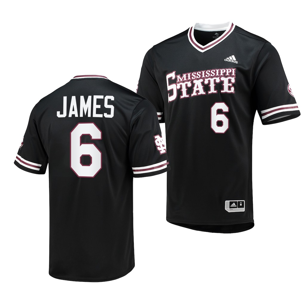Mississippi State Bulldogs Kamren James College Baseball Replica Jersey Black Mississippi State Bulldogs Kamren James College Baseball Replica Jersey Black