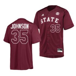 Mississippi State Bulldogs Preston Johnson College Baseball Maroon Jersey