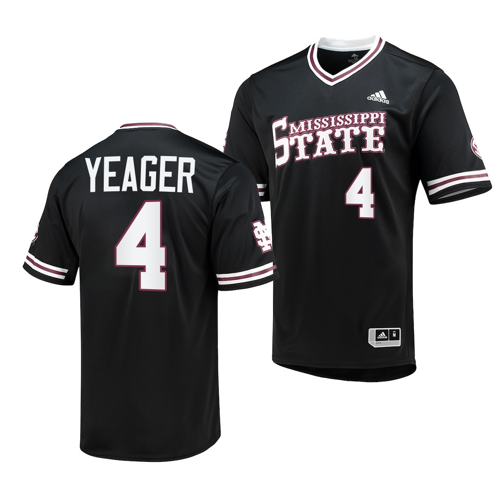 Mississippi State Bulldogs RJ Yeager College Baseball Replica Jersey Black Mississippi State Bulldogs RJ Yeager College Baseball Replica Jersey Black