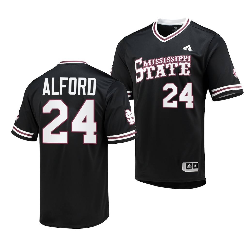 Mississippi State Bulldogs Slate Alford College Baseball Replica Jersey Black Mississippi State Bulldogs Slate Alford College Baseball Replica Jersey Black