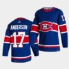Montreal Canadiens Christian Dvorak 2021 Reverse Retro Special Edition Blue Jersey