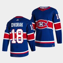 Montreal Canadiens Christian Dvorak 2021 Reverse Retro Special Edition Blue Jersey