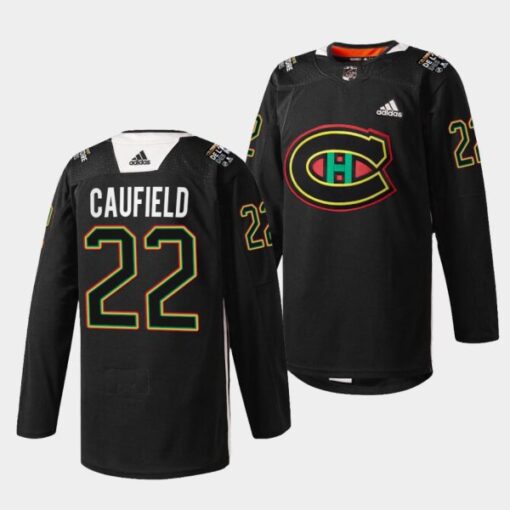 Montreal Canadiens Cole Caufield Black History Night  Black Chandail Jersey