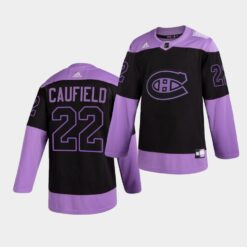 Montreal Canadiens Cole Caufield HockeyFightsCancer Jersey Purple Authentic
