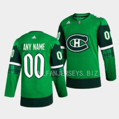 Montreal Canadiens Custom 2023 St. Patricks Day Green Jersey