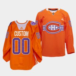 Montreal Canadiens Custom Celebration Les Indigenous Night Orange Jersey