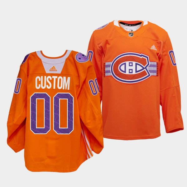 Montreal Canadiens Custom Celebration Les Indigenous Night Orange Jersey Montreal Canadiens Custom Celebration Les Indigenous Night Orange Jersey