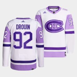 Montreal Canadiens Jonathan Drouin 2021 Hockey Fights Cancer Jersey White