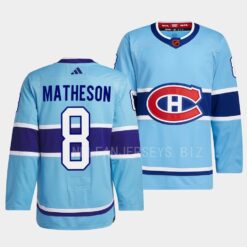 Montreal Canadiens Mike Matheson 2022 Reverse Retro 2.0 Blue Jersey