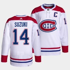 Montreal Canadiens Nick Suzuki 2023 Captain Patch White Jersey