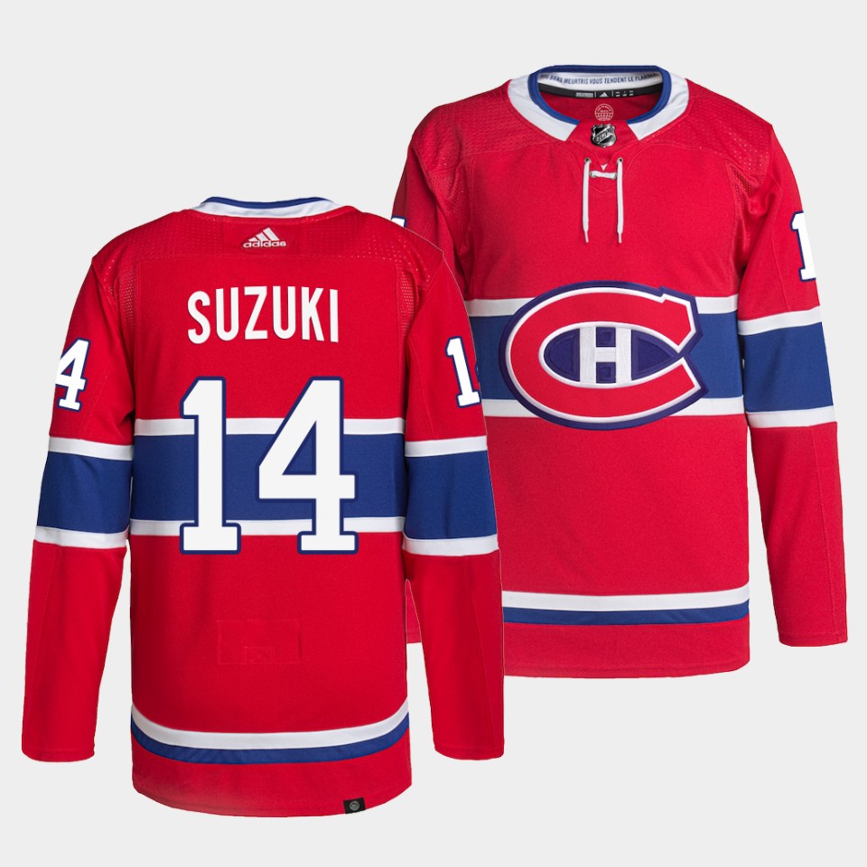 Montreal Canadiens Nick Suzuki Home Red Jersey Montreal Canadiens Nick Suzuki Home Red Jersey