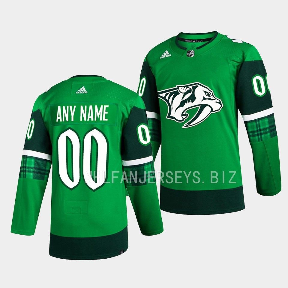 Nashville Predators Custom 2023 St. Patricks Day Green Jersey Nashville Predators Custom 2023 St. Patricks Day Green Jersey