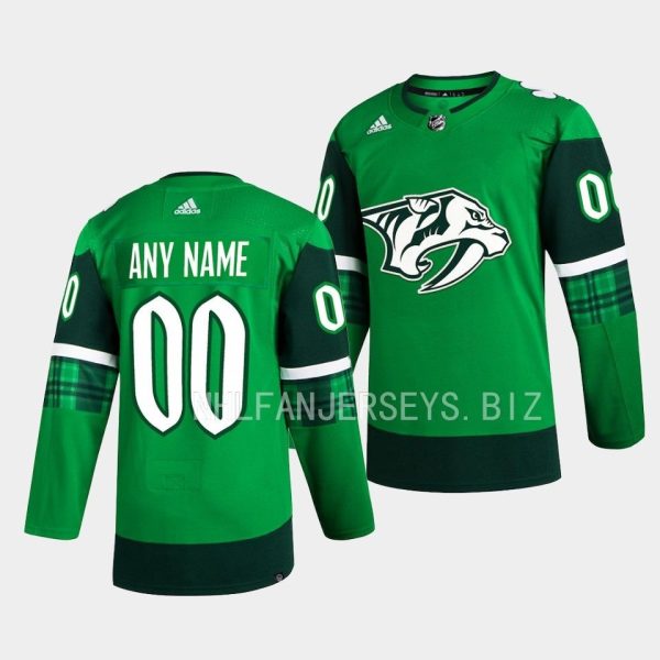 Nashville Predators Custom 2023 St. Patricks Day Green Jersey Nashville Predators Custom 2023 St. Patricks Day Green Jersey