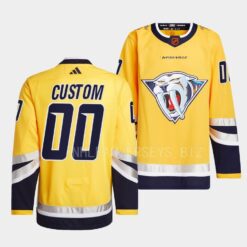 Nashville Predators Custom Reverse Yellow Jersey