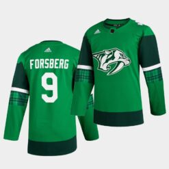 Nashville Predators Filip Forsberg St. Patrick’s Day Green Player Jersey