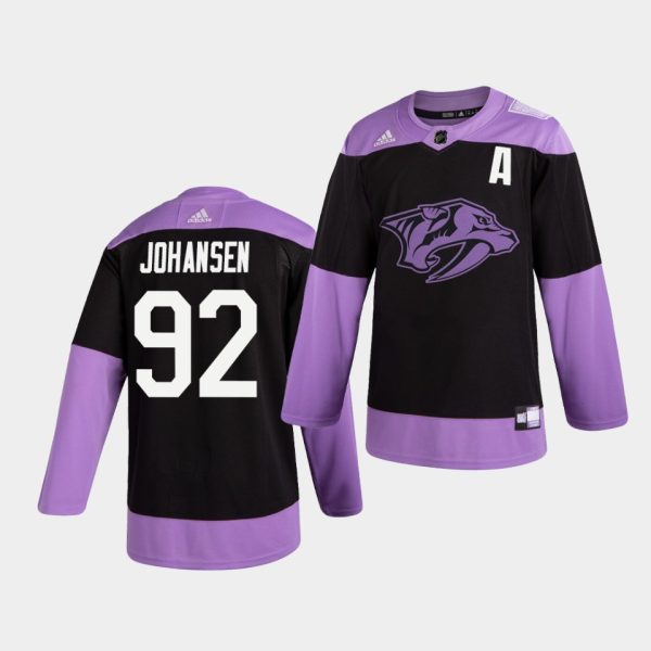 Nashville Predators Ryan Johansen Hockey Fights Cancer Practice Black Jersey Nashville Predators Ryan Johansen Hockey Fights Cancer Practice Black Jersey