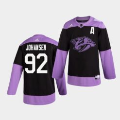 Nashville Predators Ryan Johansen Hockey Fights Cancer Practice Black Jersey