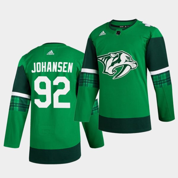Nashville Predators Ryan Johansen St. Patrick's Day Green Player Jersey Nashville Predators Ryan Johansen St. Patrick's Day Green Player Jersey