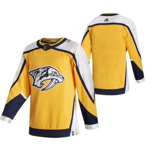 Nashville Predators Team 2021 Reverse Retro Gold Jersey