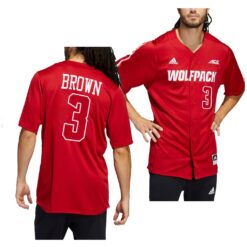 NC State Wolfpack Devonte Brown College Baseball Jersey Red