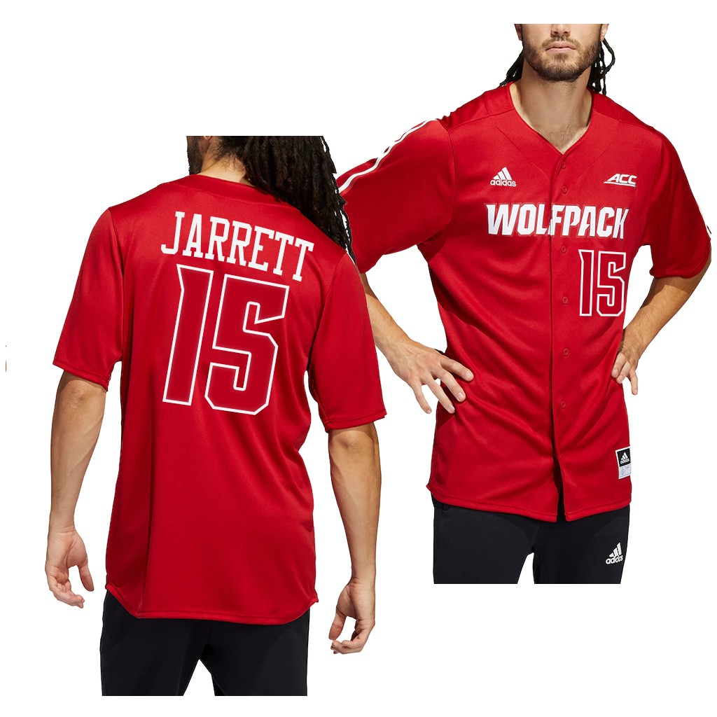 NC State Wolfpack J.T. Jarrett College Baseball Jersey Red NC State Wolfpack J.T. Jarrett College Baseball Jersey Red