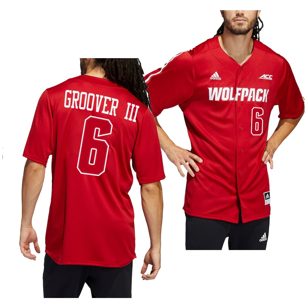 NC State Wolfpack LuJames Groover III College Baseball Jersey Red NC State Wolfpack LuJames Groover III College Baseball Jersey Red
